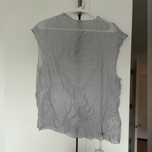 Chic Sheer Gray Blouse for Women